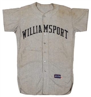 1960 Williamsport Grays Game Used Minor League Flannel Jersey - Player Number 22